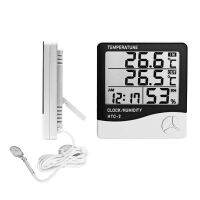 TME นาฬิกา เครื่องวัดอุณหภูมิ ความชื้น และ  แบบดิจิตอล HTC 2 Weather Station lcd digital thermometer hygrometer with clock นาฬิกาตกแต่ง นาฬิกาแขวนผนัง  นาฬิกาตั้งโต๊ะ นาฬิกาผนัง