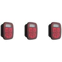 3Pcs Universal Red+White 39 LED Stop Brake Turn Tail Combination Light for Jeep TJ CJ YJ JK