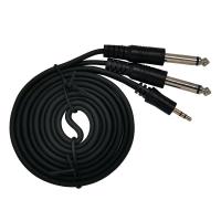 3.5mm to Dual 6.5mm Audio Cable One Point Two Male to Male for Electronic Organ /Amplifier /Equipment Adapter Cable 1.5M