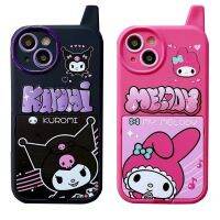 Sanrio Kuromi เคสฝาพับ,เคส iPhone 14 13 12ลายแป้นพิมพ์แอนนิเมะน่ารักเคสป้องกันนุ่มกันตก