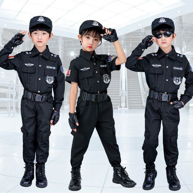 Kids SWAT Clothes Set Boys & Girls Military Uniforms Criminal Police ...