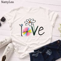 Summer Woman TShirt New Flower Print 100 Cotton Women T Shirt O Neck Short Sleeve Tops Female T-Shirt Women Shirts White