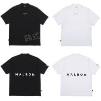 Malbon เสื้อยืดแขนสั้นผู้ชายฉบับภาษาเกาหลีกอล์ฟ,เสื้อกีฬาแห้งเร็วระบายอากาศสีทึบมืออาชีพ