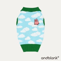 andblank® เสื้อสุนัข รุ่น Dreaming Piglet Knit BlueGreen เสื้อผ้าสัตว์เลี้ยง Cotton ถัก 100%