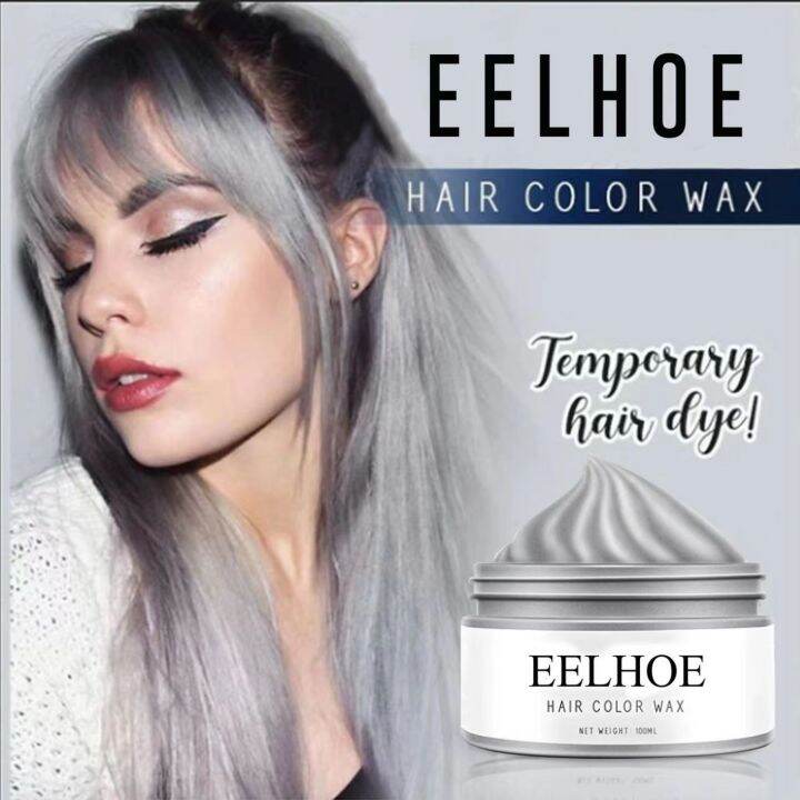 Eelhoe Temporary Hair Dye Wax Granny Gray Diy Mud Disposable Styling Cream Gray Hair Color 2672