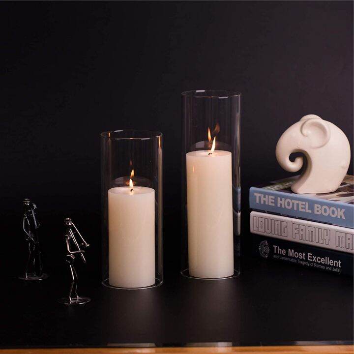 D65120MM Open Ended Glass Hurricane Candleholder Tube Shade Multiple
