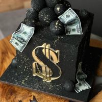 Gold Acrylic Money Cake Toppers Cake Decoration Happy Birthday Party Supplies Cake Decorating Tools Bake Accessories