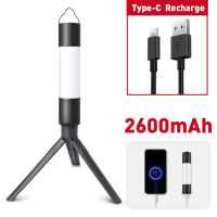 CW2600mAh ไฟฉายพลังงานสูง Type C ชาร์จไฟแฟลช LED แสงกลางแจ้ง Zoomable ไฟฉาย LED พร้อมขาตั้งกล้อง Lantern