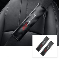 2PCS New Seat Belt Covers Carbon Fiber Universal Car Belt Shoulder Pad For Ford Fiesta Fusion Escape Edge Kuga ST LINE STLINE Mk Seat Covers