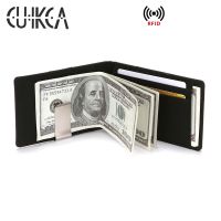 CUIKCA South Korea Style RFID Money Clips Slim Wallet Business Credit Card Case Money Clip Card Money Holder Mens Front Wallet