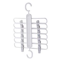 Multi-layer Drying Rack Magic Hanging Clothes Pant Hanger Rack Multifunction Trousers Organizer with Clips Storage