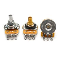 4PCS 250k/500k Brass/Aluminum Shaft Volume Tone Potentiometers CTS Pots Log A or Linear  for Electric Guitars