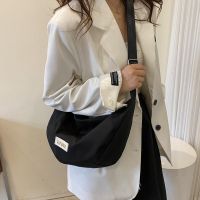 Large Capacity Casual All-Match Canvas Bag Female Fashion Simple One-Shoulder Diagonal Student Class Commuter Dumpling Trendy 【AUG】