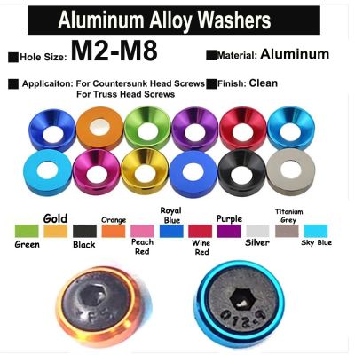 3Pcs-10Pcs Aluminum Alloy Washers for Countersunk Head Screw Gasket Washer Multicolor RC Car Accessories M2 M2.5 M3 M4 M5 M6 M8 Tapestries Hangings
