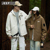 JEEP SPIRIT แจ็กเก็ตชาร์จผู้ชายกันน้ำกันลมชุดว่ายปีนเขาเสื้อแจ็คเก็ตของผู้หญิงชุดตกปลาคู่ฤดูใบไม้ผลิและฤดูใบไม้ร่วงสไตล์เดียวกัน