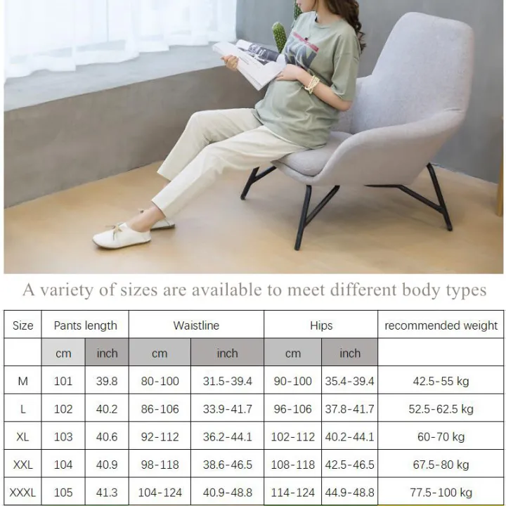 Ready Stock 2020 New Summer Maternity High Waist Adjustable Pants XXXL Pregnant Women Thin Plus Size Loose Cotton Linen Casual Big Size Office Trousers For Ladies
