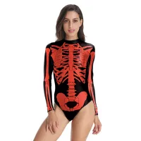 Halloween Cosplay Skull Pattern Costume Fashion Anime Costume Stage Suit Sports Carnival Party Swimsuit