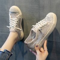 COD DSFGREYTRUYTU Fisherman S Shoes Women Xiaoxiangfeng 2022 Summer New Lazy One Pedal Flat Bottom Mesh Canvas Soft