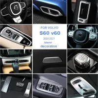 แต่งรถสำหรับวอลโว่ S60 V60ตกแต่ง2020-2023/ABS/แถบตกแต่งภายในรถเหล็กสแตนเลสสติกเกอร์รถยนต์