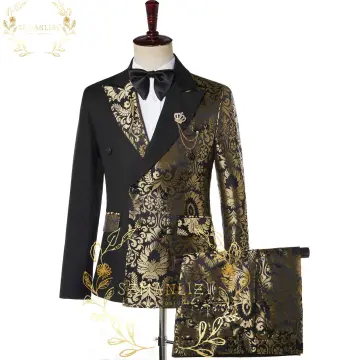 Gold best sale tuxedo blazer