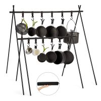 Camping Shelf Outdoor Lightweight Folding Aluminum Alloy Clothes Storage Hanger Cookware Equipment Hanging Rack Triangle Rack