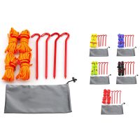 S8Tent Accessories Outdoor Camping Tent Rope Ground Peg Set 4mm Reflective Rope with Double Eye Wind Rope Buckle