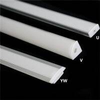 12/16/20inch 30 40 50cm Led Aluminium Profile YW U V Tape Channel Matte Diffusser Corner Flat Recessed Cabinet Bar Light Housing Food Storage  Dispens