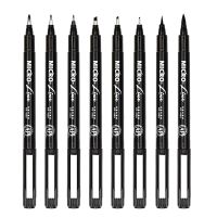 8 Pcs Superior Needle Tube Hand-painted Pen Design Building Black Color Hook Line Pen Waterproof Special Comic Sketch Pen