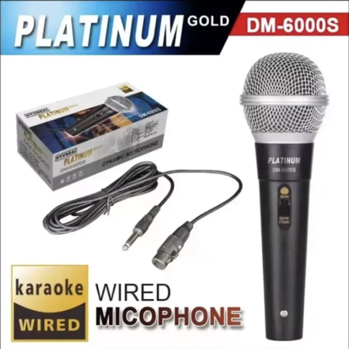NEW Hyundai Platinum Gold DM6000S Dynamic Wired Karaoke Microphone For