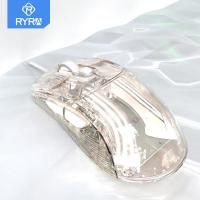 ZZOOI RYRA Wired Wireless Bluetooth Mouse Crystals Transparent Mouse Mute RGB Adjustable Game E-sports Office Bluetooth Mouse For Girl