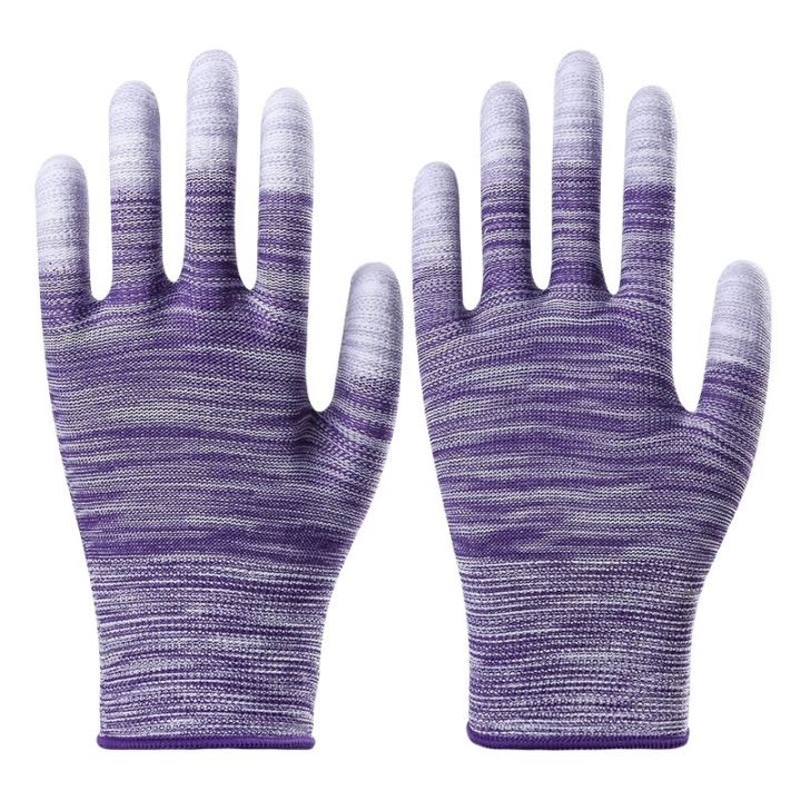 thin-nylon-pu-finger-coated-palm-gloves-labor-insurance-wear-resistant-work-protection-non-slip-tape-glue-summer-work-anti-static