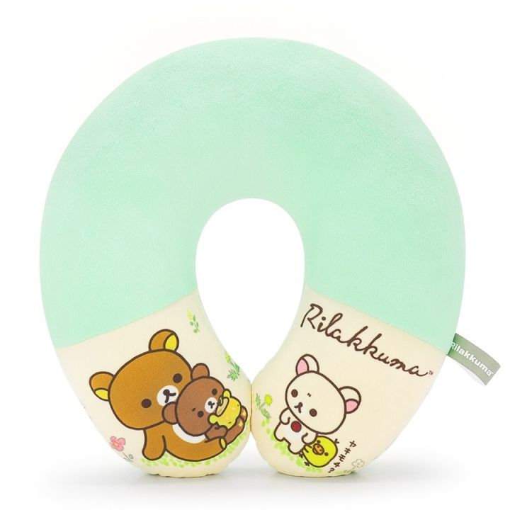 cod-หมอนรองคอสีพาสเทล-rilakkuma-ขนาด10x12นิ้ว-ลิขสิทธิ์แท้-kuma-korilakkuma-lazy-bear-ในรถของขวัญวันเกิด