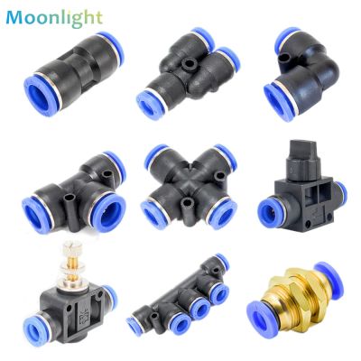 Pneumatic Fitting Pipe Connector Tube Air Quick Fittings Water Push In Hose Couping 4mm 6mm 8mm 10mm 12mm 14mm PU PY PK PE PV SA