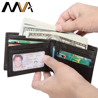 Mens Wallets Simple Slim Protect Leather Wallet Men Casual porta cartões de crédito carteira masculina couro com ziper 1022