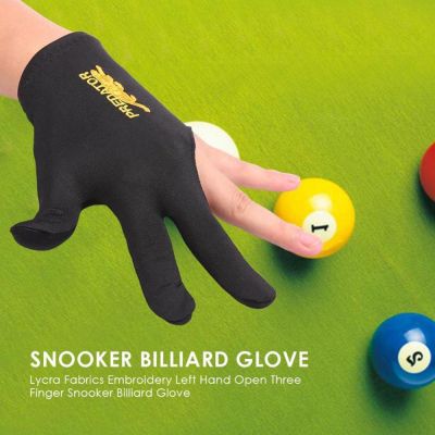YANPE Biliardo ถุงมือถุงมือเล่นพูล/บิลเลียดมือซ้ายเรียบเนียนอุปกรณ์บิลเลียดสามนิ้ว