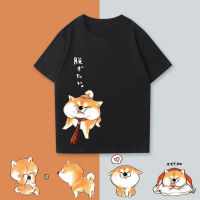 การ์ตูนสุนัขญี่ปุ่น Shiba Inu เสื้อยืดแขนสั้นผู้ชายคู่เสื้อผ้าผ้าฝ้ายฤดูร้อนสไตล์ใหม่