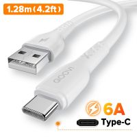 Qoovi สาย Usb Type C 6a 66W สายชาร์จเร็ว30สายชาร์จโทรศัพท์ Type-C Honor Huawei Mate ข้อมูล P40สำหรับ Usb-C