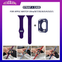 สายซิลิโคนบาง VUAERANG + สายเคสสำหรับ Apple Watch ซิลิโคนลูกอมอัลตร้า/8/7 /Se/ 6/5/4/3/2/1สายยางพร้อมเคสสำหรับ I Watch Series 49Mm 45Mm 41อุปกรณ์เสริม Mm 44Mm 40Mm 42Mm 38Mm