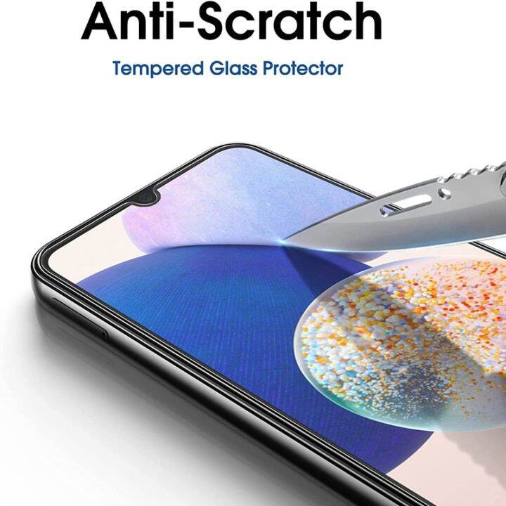 a34-a14-samsung-galaxy-กระจกนิรภัยสำหรับ4ชิ้น5กรัม2-5d-9ชั่วโมงฟิล์มกันรอยสำหรับป้องกันหน้าจอโปร่งใส
