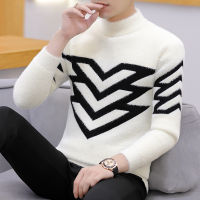 Men Autumnwinter Fashion Heavy Knit Turtleneck Sweater Mink Cashmere Knit Handsome Slim New Pullover with Thick Foundation2023