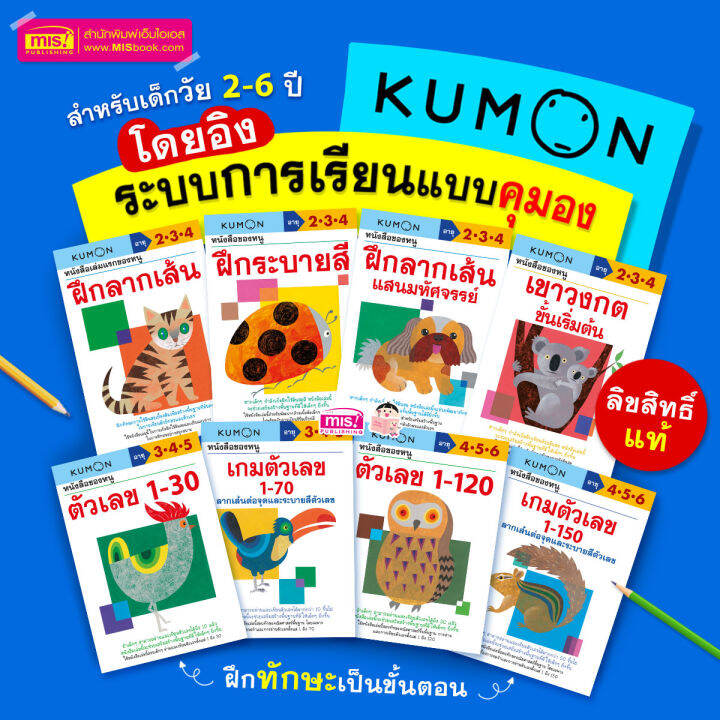 หนังสือชุด-แบบฝึกหัด-kumon-8-เล่ม-ระดับอนุบาล-วัย-2-6-ปี