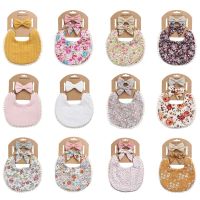 3pcs Baby Headband Saliva Towel Tassel Double Side Bibs Newborn Photography Set Boys Girls Props Bandana Baby Hair Accessories