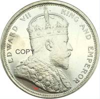 เหรียญมาเลเซีย 1904 One Dollar Straits Settlements Sarawak Cupronickel ชุบเงิน Copy Coin-Chuieri
