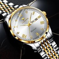 ☇№● Authenticwatches automatic mechanical watch waterproof luminous malecontracted business mens brand double calendar