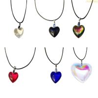 blg Color Love Heart Aesthetic Necklace Fashion Simple Clavicle Chain Women Girls Wax Line Necklace Party Birthday 【JULY】