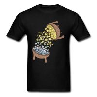 Bear Popcoen T Shirt Short Sleeve Pure Cotton Adult T-Shirt Crazy Tops s Funny Cartoon Print Personlized Shirt For Boy  N6DS