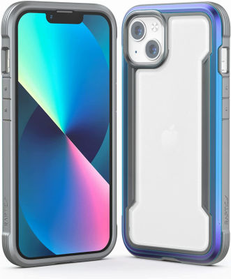 Raptic Shield for iPhone 13 Case, Shockproof Protective Clear Case, Military 10ft Drop Tested, Durable Aluminum Frame, Anti-Yellowing Technology Case for iPhone 13 6.1 inch, Iridescent