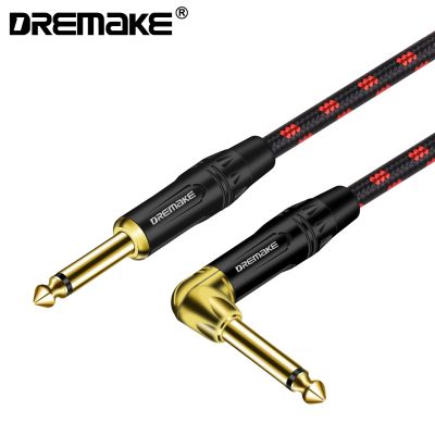 Jack 6.35 mm Mono Cable Gold Plated Guitar Cable Male to Male Cotton Braided Instrument Cable for Guitar Bass keyboard