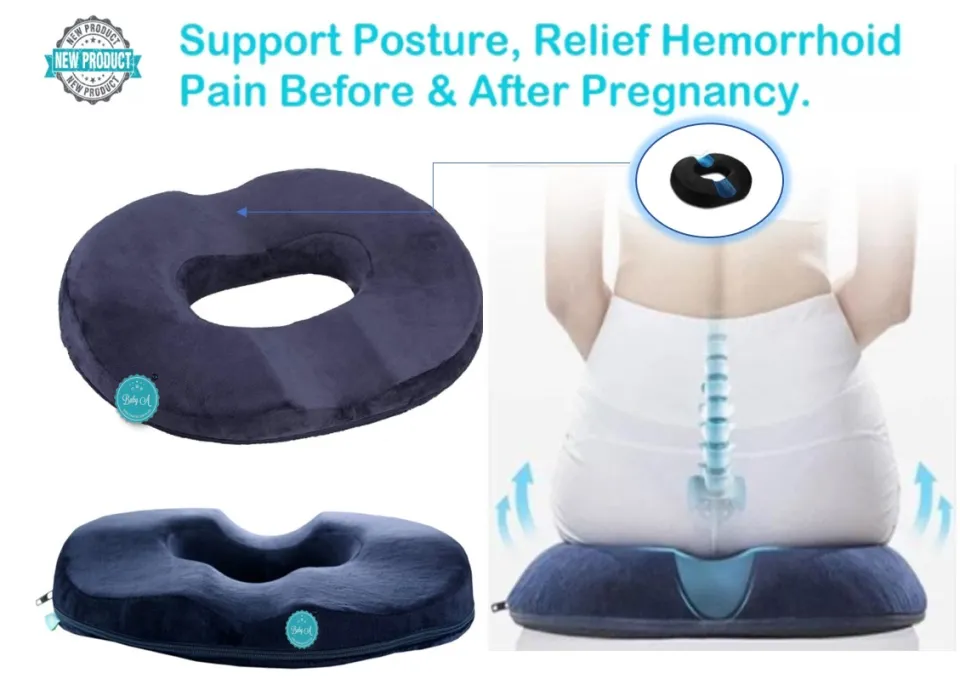 Breathable Donut Tailbone Pillow Pregnancy Hemorrhoid Cushion, Pregnancy,  Post Natal Orthopedic Surgery Back Pain Relief Ergonomic Memory Foam  Sitting Pillow Unisex