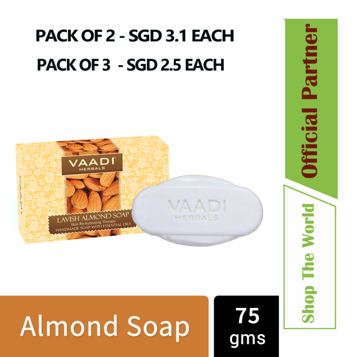 Vaadi Herbals Organic Lavish Almond Soap with Skin Rehydrating Therapy